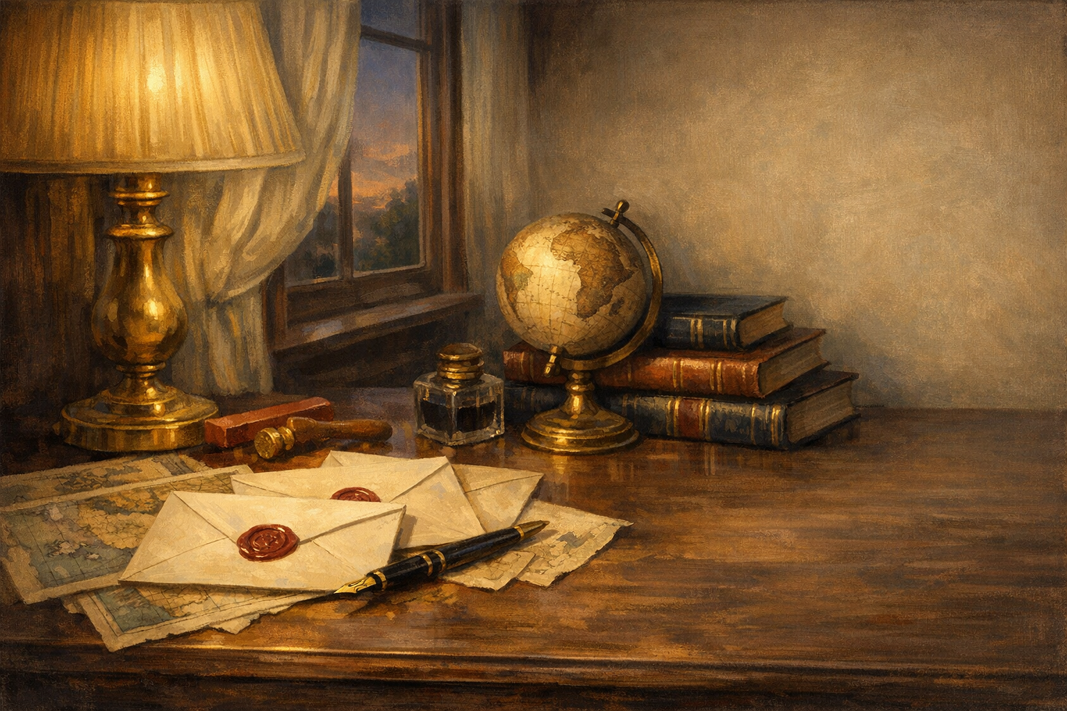 Decorative correspondence art for the Watson Lee Publishing contact page